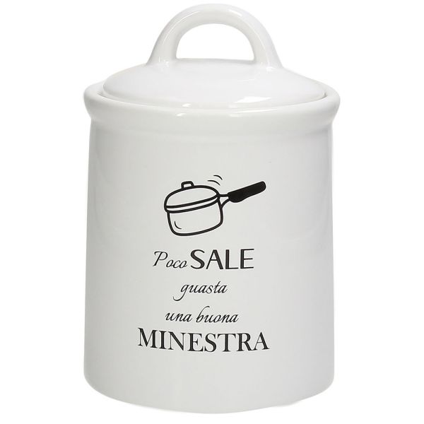 Barattolo sale cm 17 h Kitchen cool Ceramica Bianco Linea Ceramica