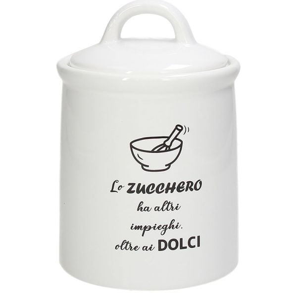 Barattolo zucchero cm 17 h Kitchen cool Ceramica Bianco Linea Ceramica